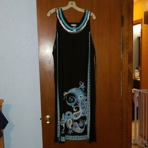 Catherine's 3X Turquoise Paisley Dress
